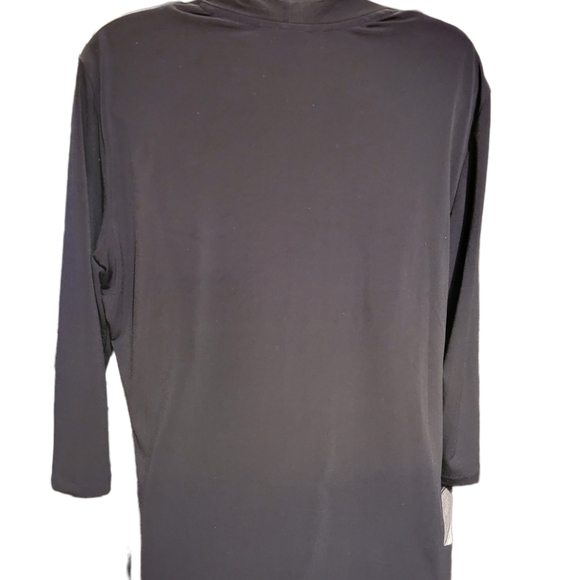 Alfred Dunner S Top with Cover Black Grey 3/4 Sleeve - Picture 11 of 12